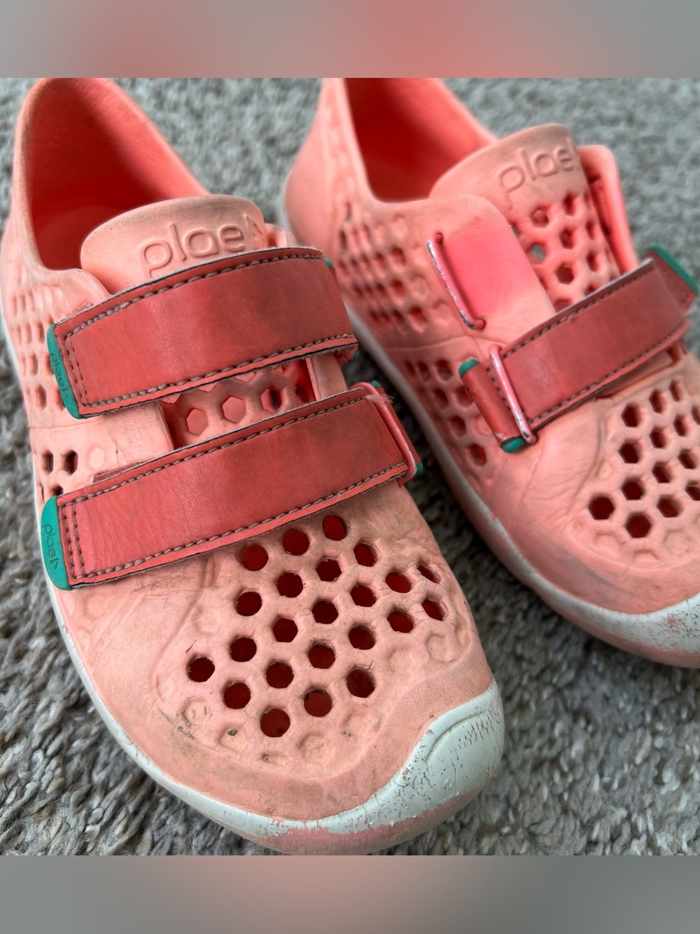 Plae Kids' Coral Pink Velcro Water-Friendly Sneakers Size 13
